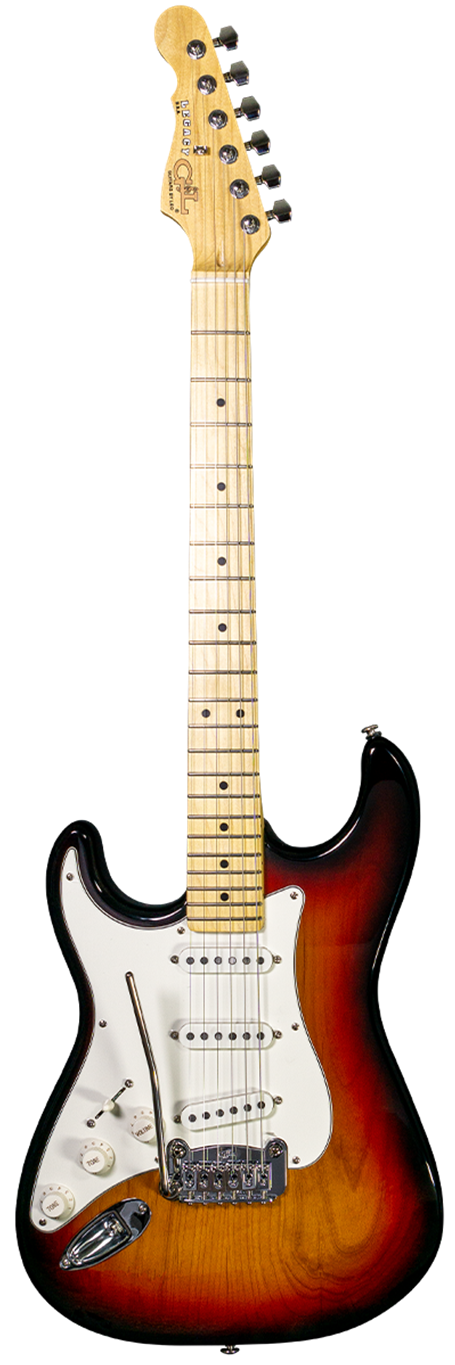 G&L USA Fullerton Deluxe Legacy  3-Tone Sunburst/Maple Left Handed 6-String Electric Guitar 