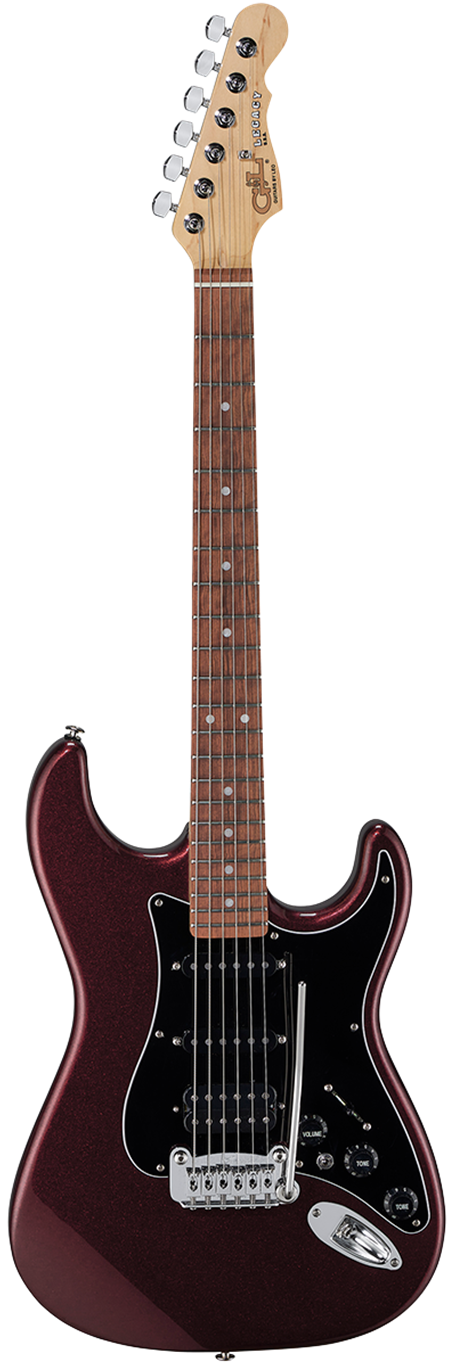G&L USA Fullerton Deluxe Legacy HSS Ruby Red Metallic/Caribbean Rosewood 6-String Electric Guitar  