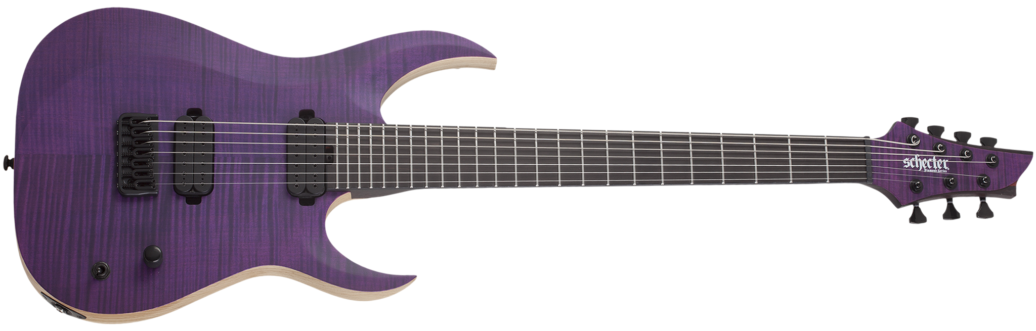 Schecter DIAMOND SERIES John Browne Tao-7 Satin Trans Purple 7-String Electric Guitar 2023