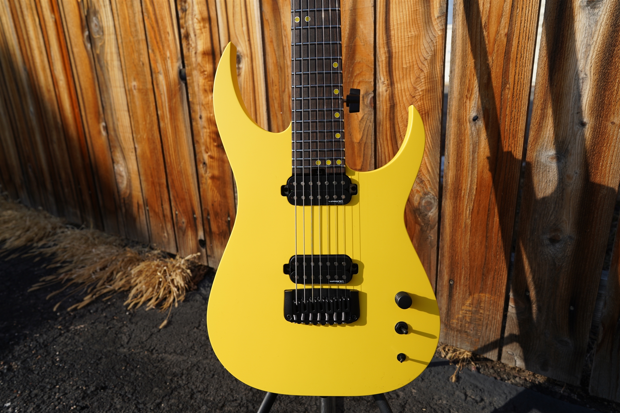 Schecter USA CUSTOM SHOP Keith Merrow KM-7 Stage Yellow Satin 7-String Electric Guitar 2024
