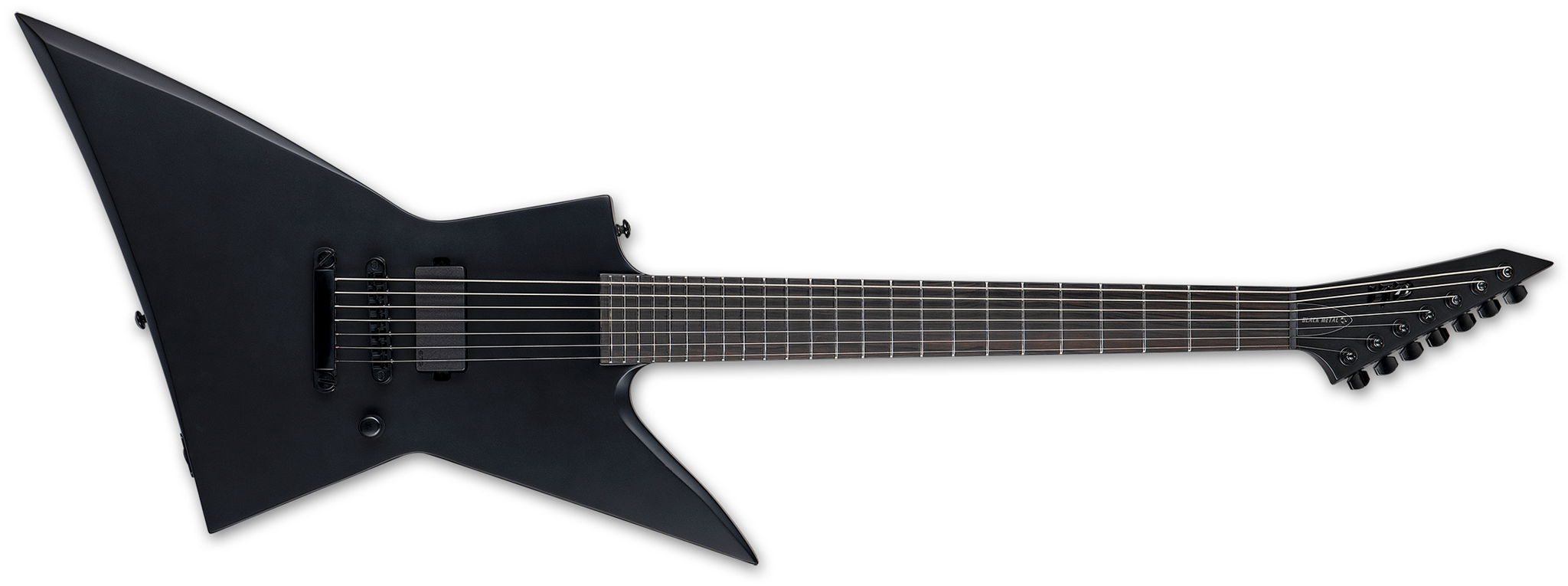 LTD EX-7 Baritone Black Metal Black Satin  7-String Electric Guitar 2023