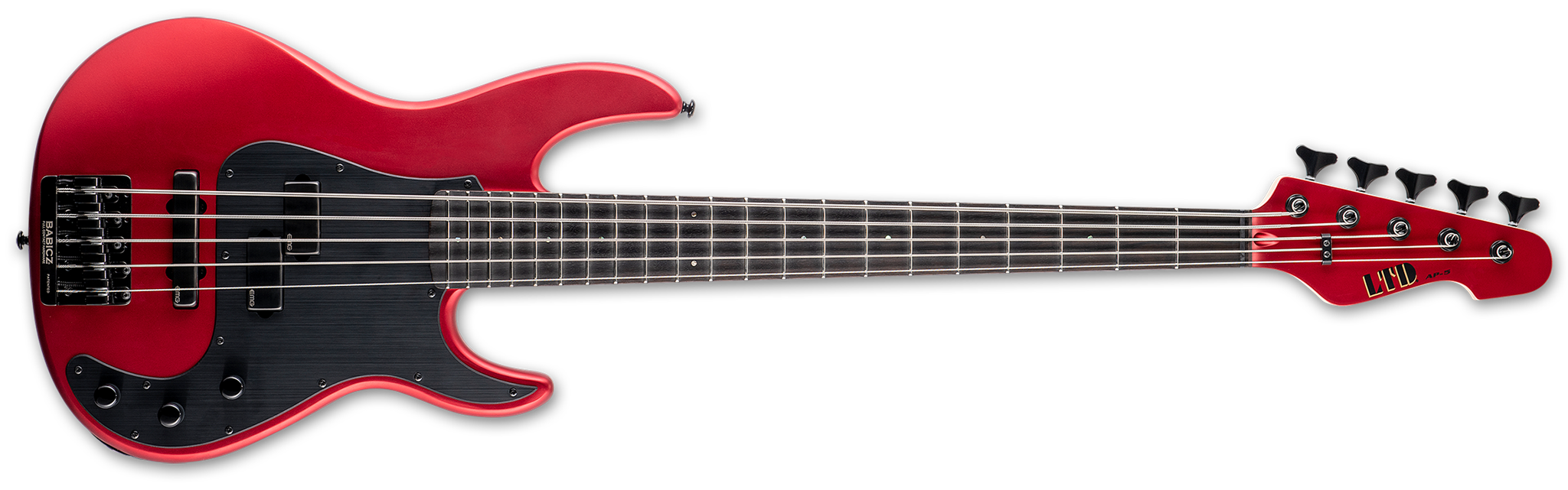 LTD AP-5 Candy Apple Red Satin  5-String Electric Bass Guitar 2023