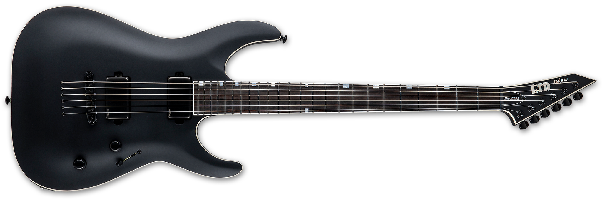 LTD MH-1000 Baritone Black Satin 6-String Electric Guitar  