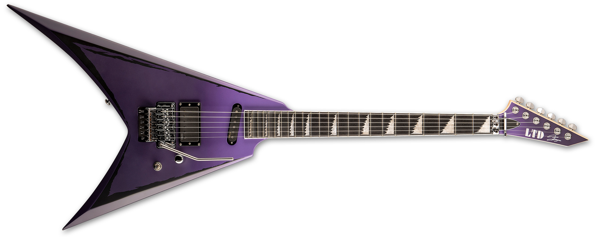 	LTD SIGNATURE SERIES Alexi Ripped Purple Fade Satin  w/ Ripped Pinstripes 6-String Electric Guitar  