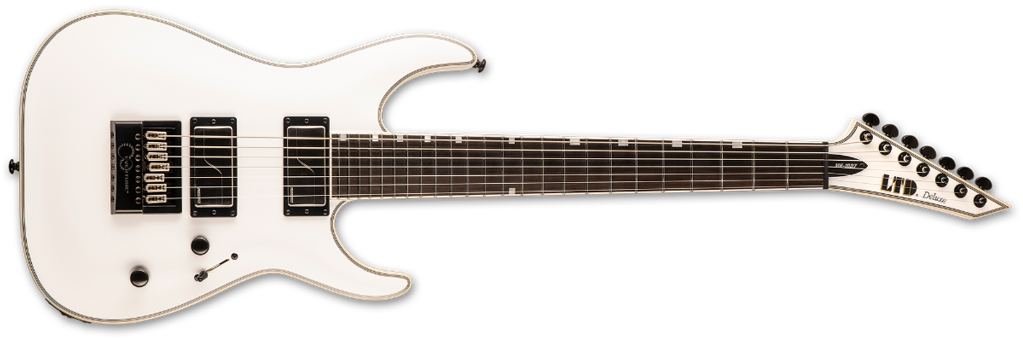 LTD MH-1007 Evertune Snow White 7-String Electric Guitar  