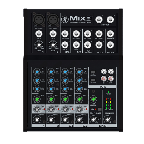 Mackie Mix8  8-Channel Compact Mixer 