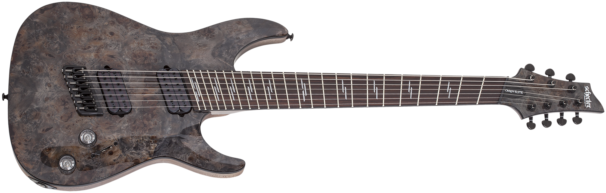 Schecter DIAMOND SERIES Omen Elite-7 Multiscale Charcoal 7-String Electric Guitar 2022