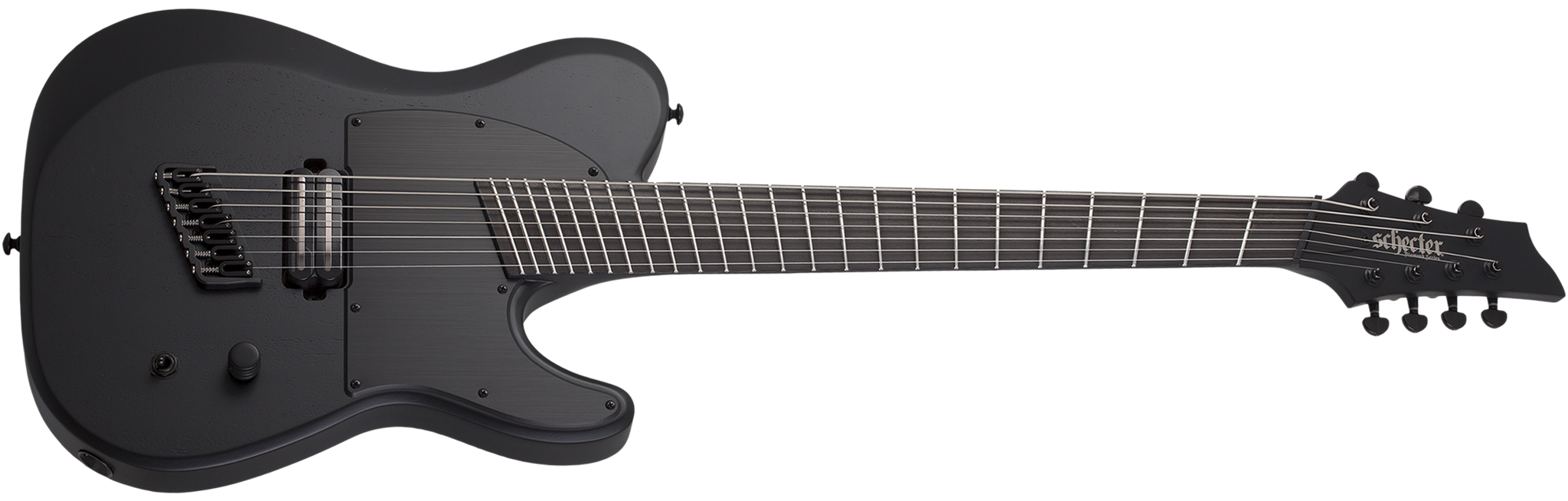 Schecter DIAMOND SERIES PT-7 MS Black Ops  Satin Black Open Pore   7-String Electric  Guitar 2024