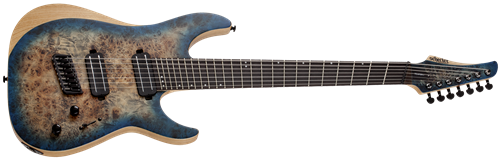 Schecter DIAMOND SERIES Reaper-7 Multiscale Satin Sky Burst 7-String Electric Guitar  