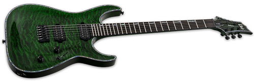 LTD DELUXE SERIES H-1001QM See Thru Green 6-String Electric Guitar  