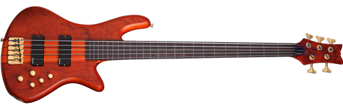 Schecter DIAMOND SERIES Stiletto Studio-5 Fretless Honey Satin Natural    5-String Electric Bass Guitar