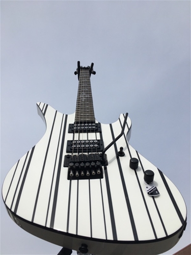 Schecter DIAMOND SERIES Synyster Gates Standard White w/Black Stripes 6-String Electric Guitar  
