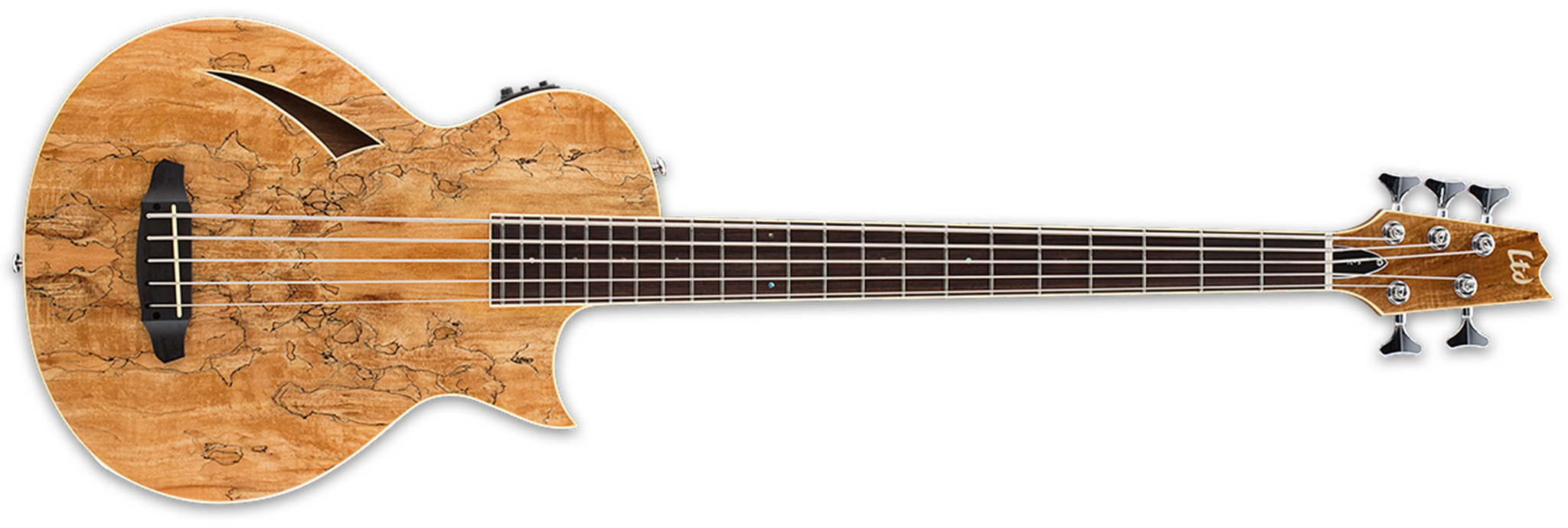 LTD  TL SERIES TL-5 Spalted Maple Thinline 5-String Electric Bass Guitar