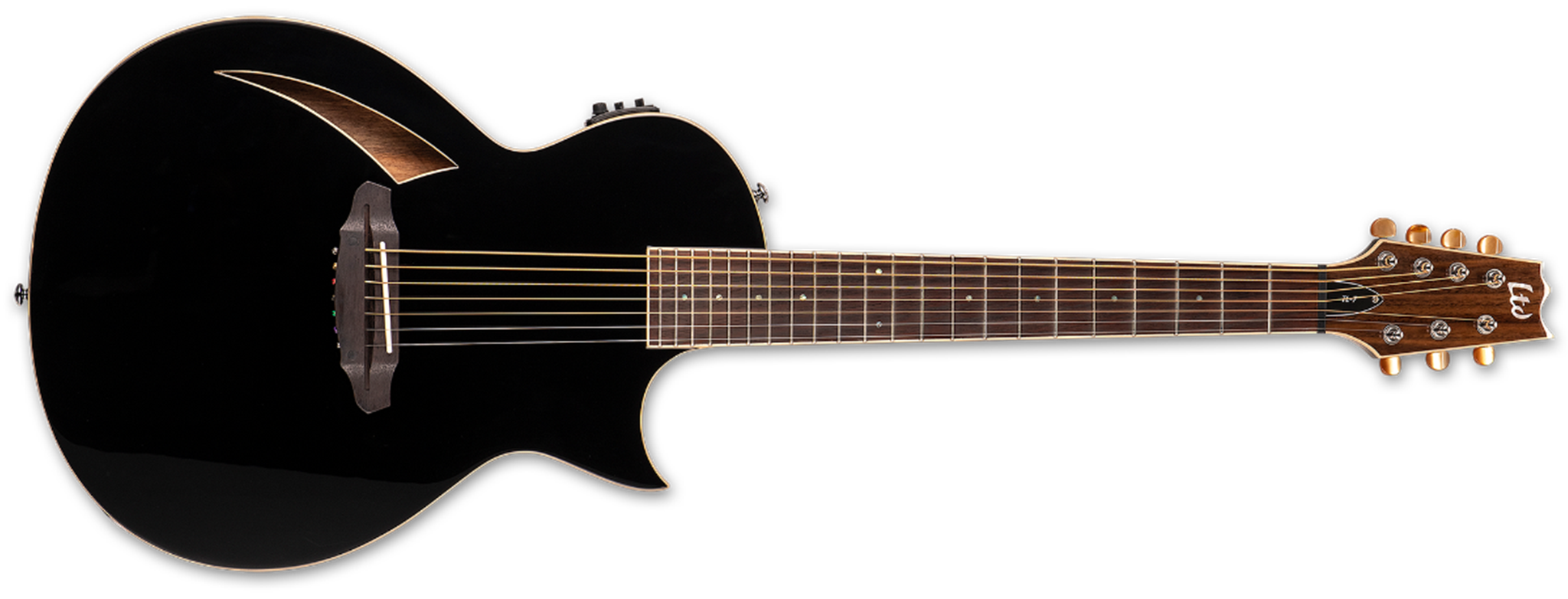 LTD TL-7 Black Thinline 7-String Acoustic Electric Guitar 2022