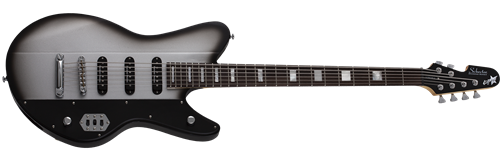 Schecter    DIAMOND SERIES Robert Smith UltraCure-VI Silver Burst Pearl 30" Baritone  6-String Electric Guitar  