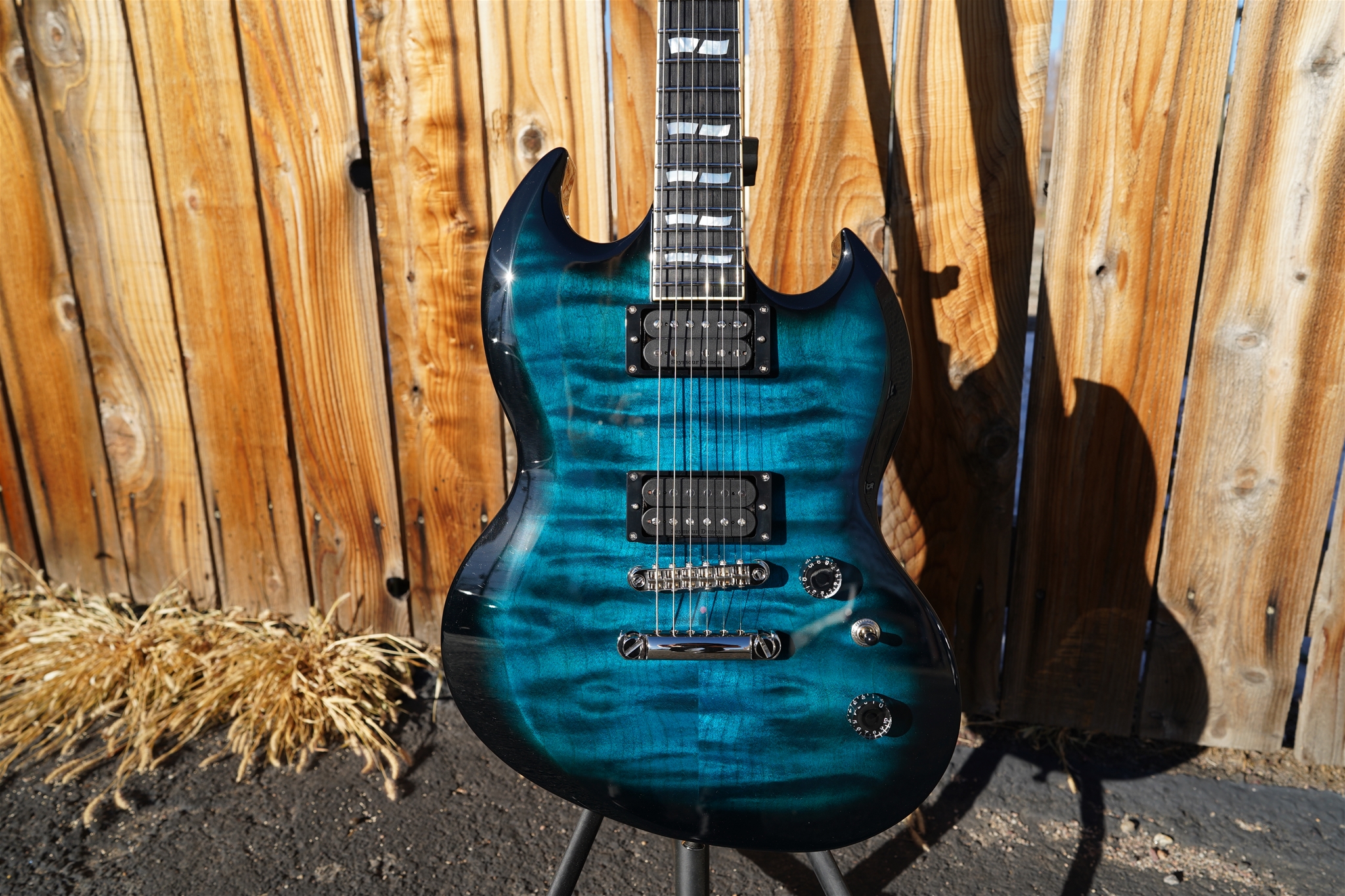 ESP USA Viper Black Aqua Sunburst 6-String Electric Guitar 2023