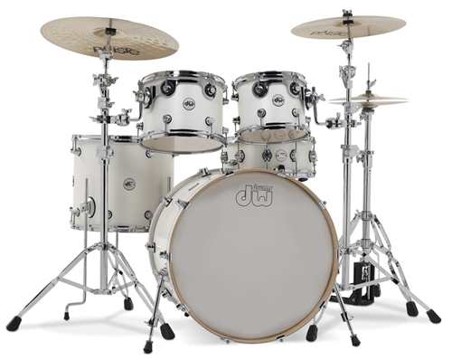 DW Design Series  Maple Shell 4Pc. Shell pack in Gloss White Lqr. -No Snare