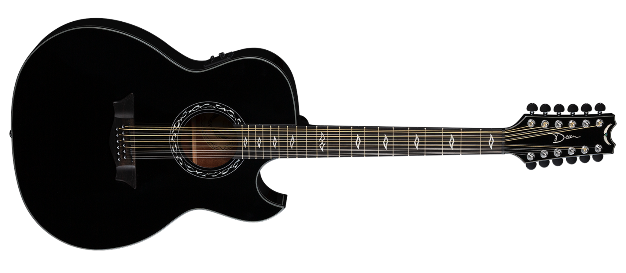 Dean Exhibition 12-String Classic Black  12-String Acoustic Electric Guitar  