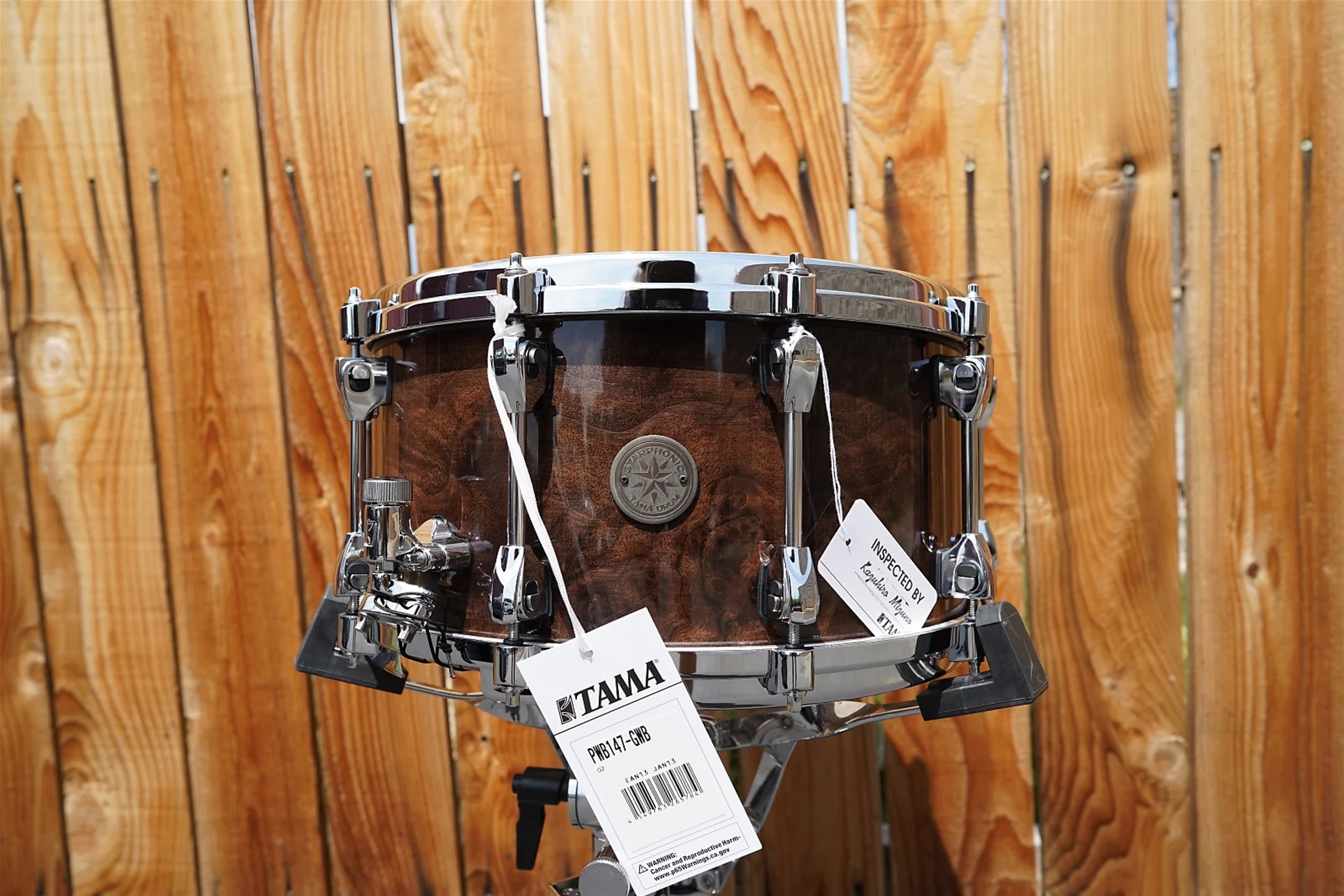 Tama Starphonic Walnut Hi-Gloss Walnut Burl 7 x 14" Snare Drum (Made in Japan)