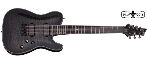 Schecter    DIAMOND SERIES  Hellraiser Hybrid PT-7  Trans Black Burst 7-String Electric Guitar  