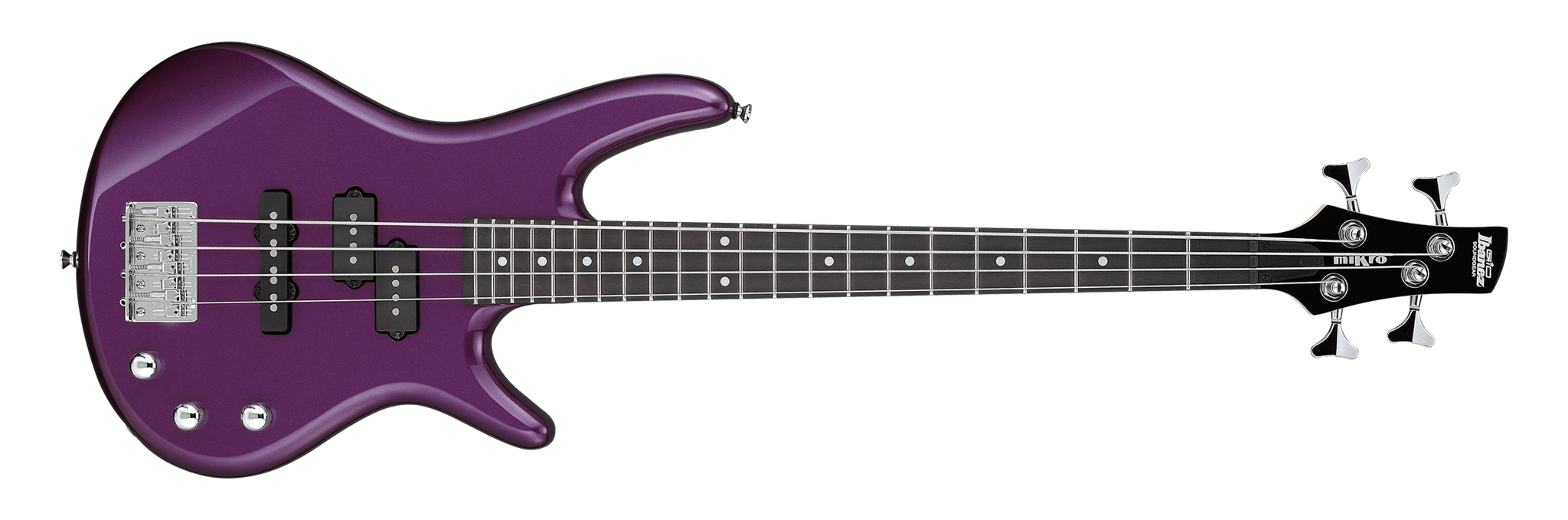 Ibanez MIKRO GSRM20 Metallic Purple 28.6 Inch Short Scale 4-String Electric Bass Guitar