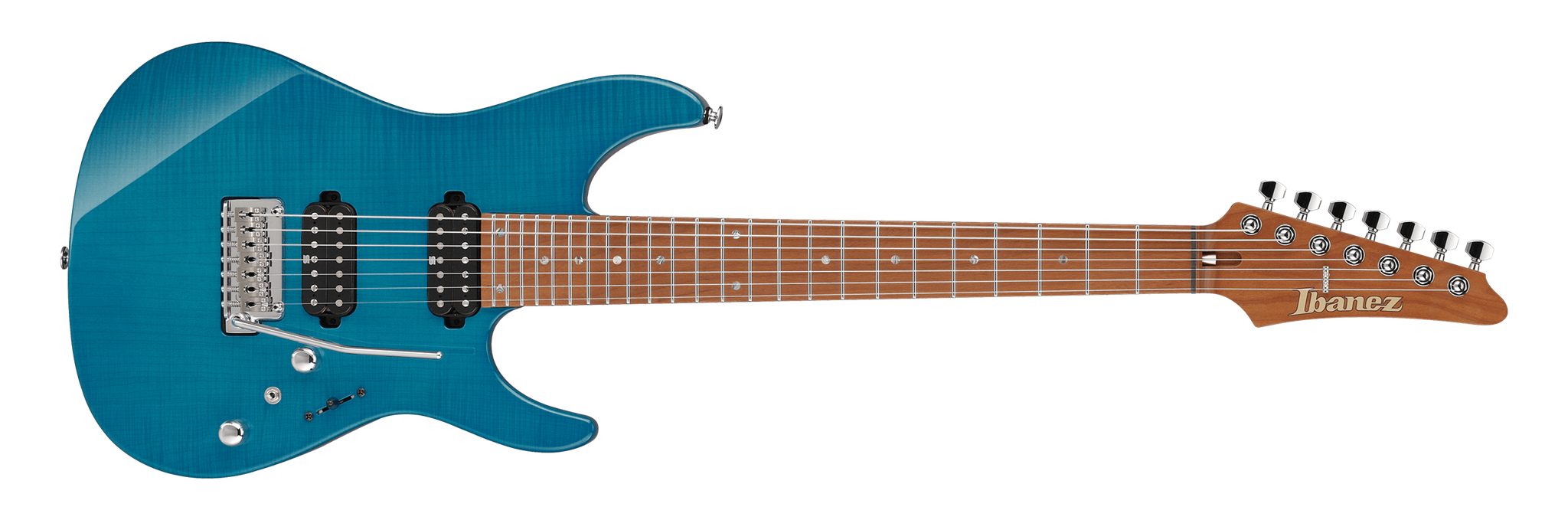 	IBANEZ Signature MM7 Martin Miller Trans Aqua Blue 7-String Electric Guitar
