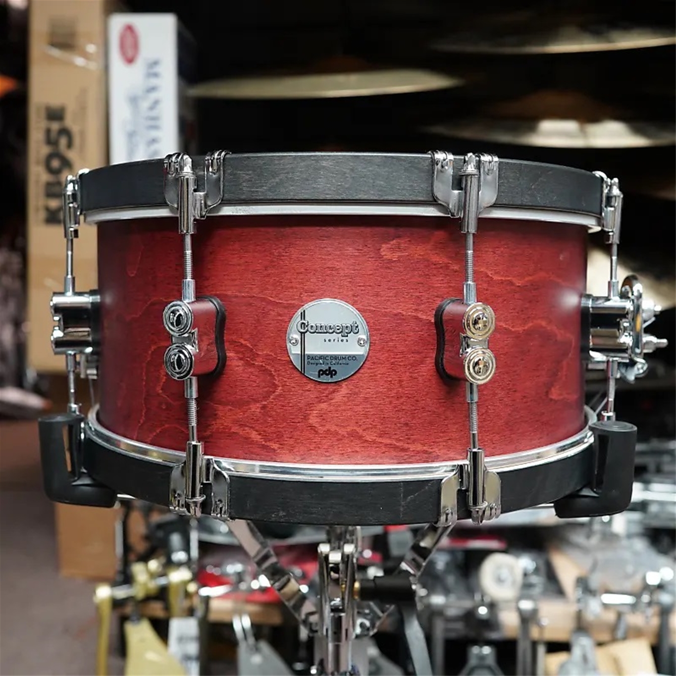 PDP Concept Classic Series - OX Blood Finish - 6.5 x 14" Maple Snare Drum w/ Maple Hoops 