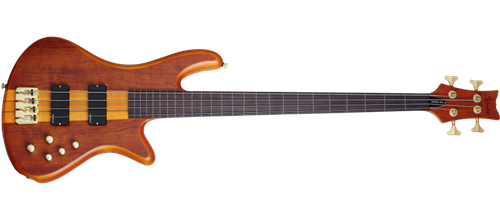 Schecter DIAMOND SERIES Stiletto Studio-4 Honey Satin Natural FRETLESS 4-String Electric Bass Guitar