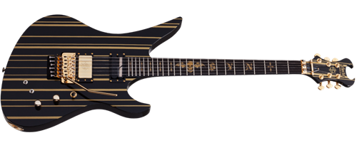 Schecter DIAMOND SERIES Synyster Custom-S  Gloss Black w/Gold Stripes    6-String Electric Guitar 