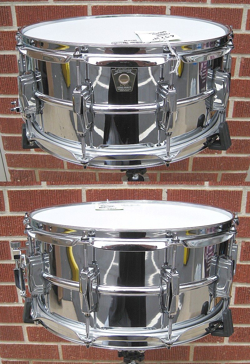 Ludwig Chrome Plated Aluminum Supra-Phonic 6.5" x 14" snare drum - Model LM402