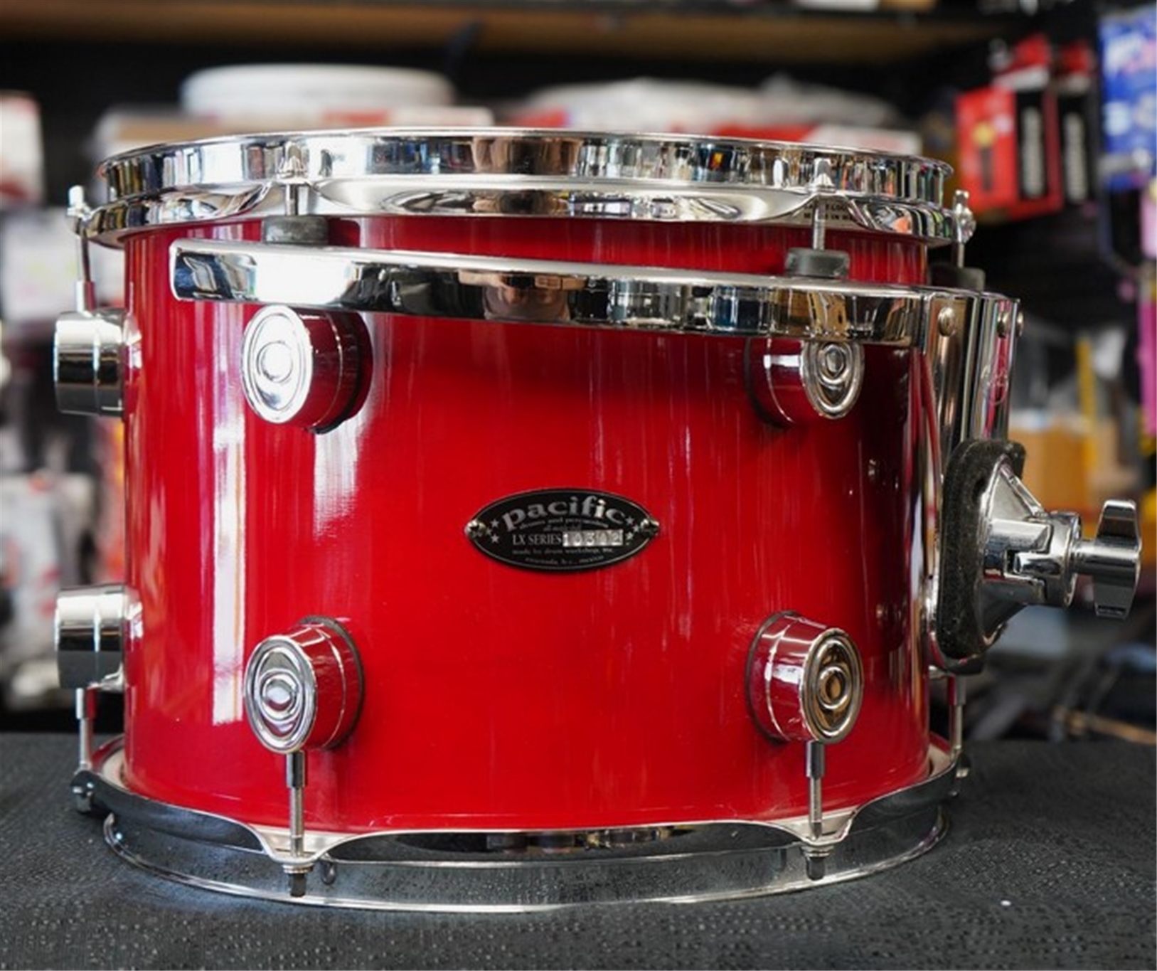 PDP LX-Series 12" Maple Tom w/ Rims Mount Bracket - Cherry Lacquer | 9x12"