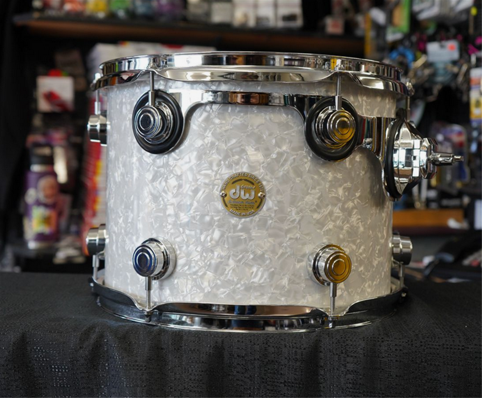 USED - DW USA Collectors Series 13" Maple Standard Tom w/ Rings & Mount - Vintage Classic Marine Pearl | 10x13"