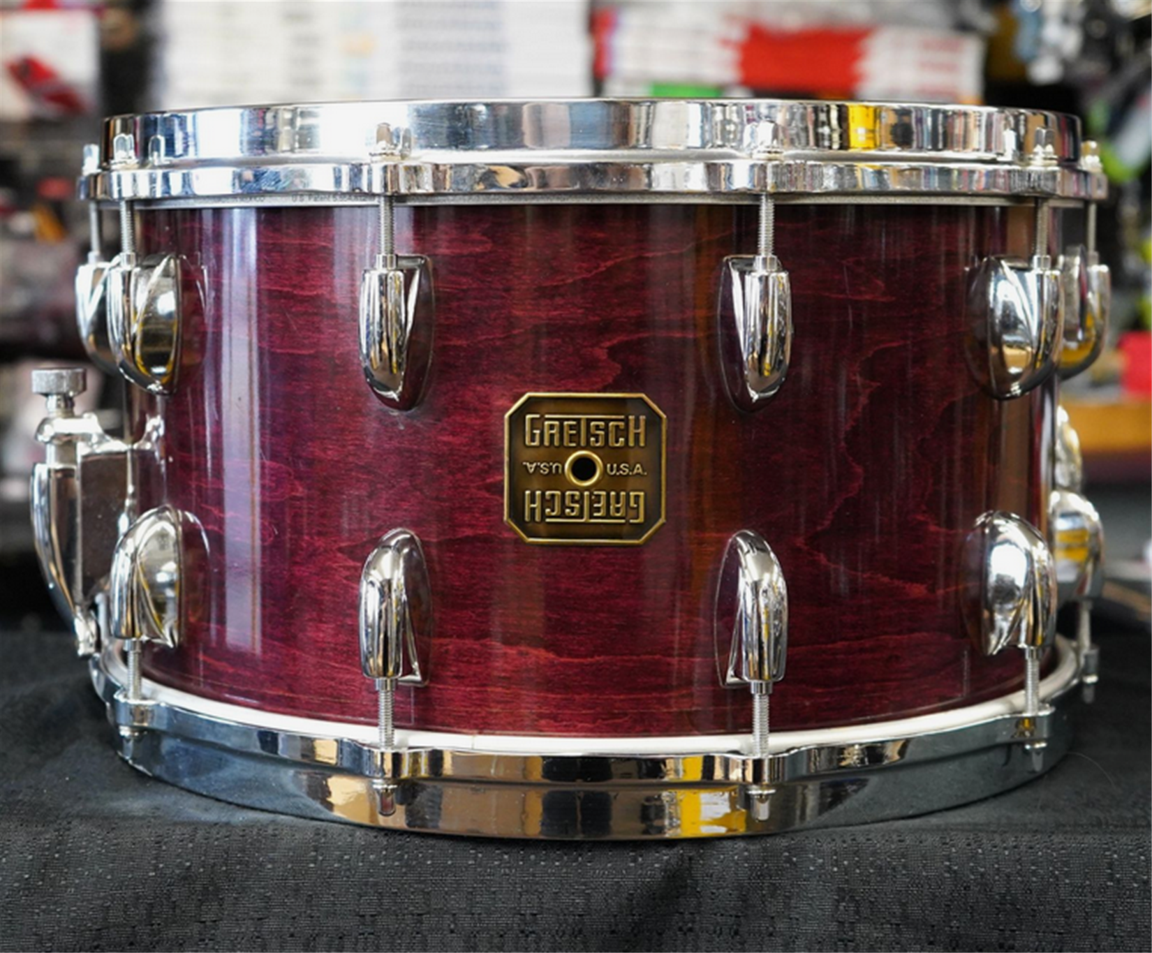 USED - 1990s Vintage Gretsch USA Custom Series 8x14" Maple Snare Drum - Purple Shadow Lacquer 