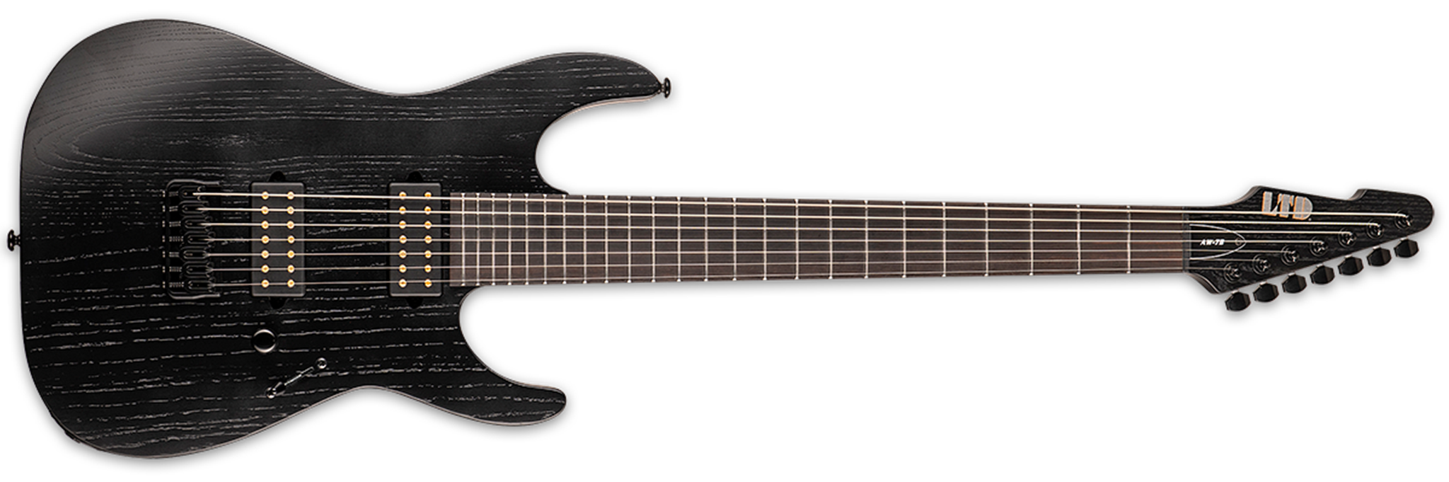 LTD SIGNATURE SERIES  AW-7 Open Grain Black Satin 7-String Electric Guitar  