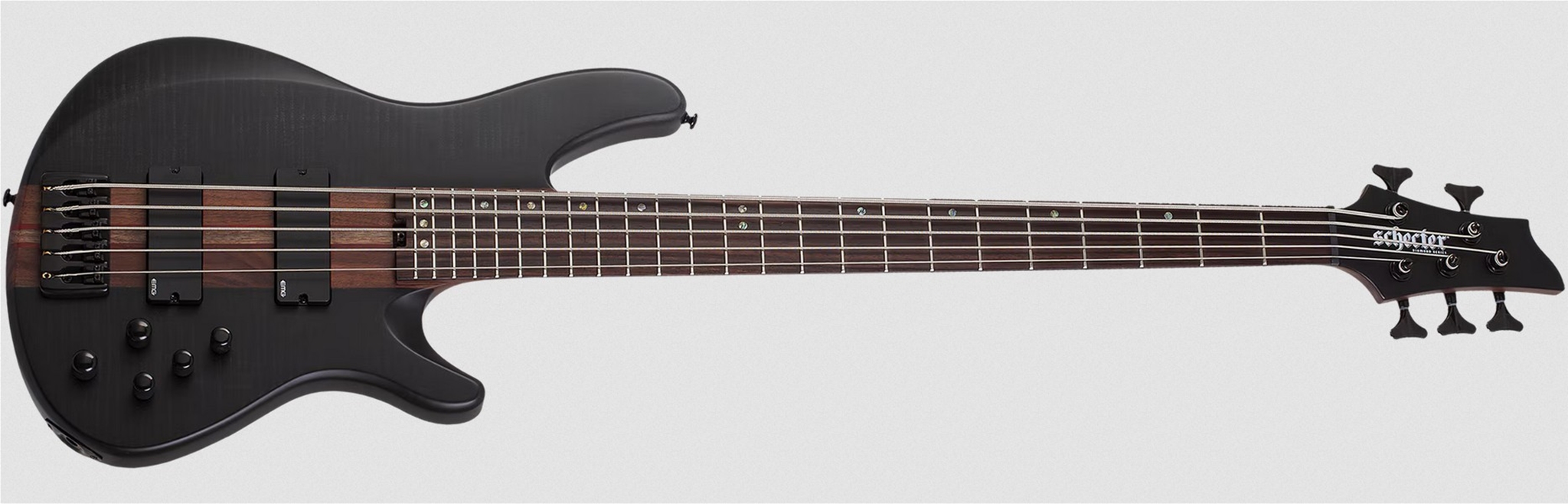Schecter DIAMOND SERIES Charles Berthoud CB-5 See Thru Black Satin 5-String Electric Bass Guitar 2025