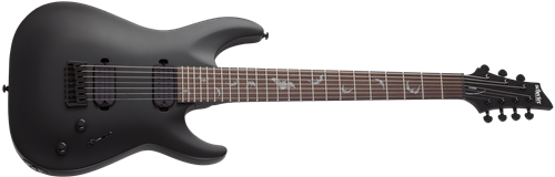 Schecter DIAMOND SERIES Damien-7 Satin Black   7-String Electric Guitar  