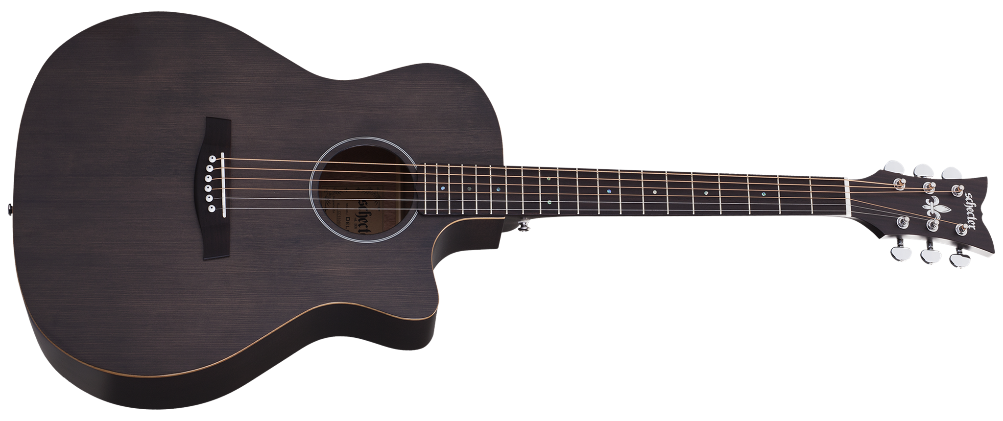 Schecter DIAMOND SERIES Deluxe Acoustic Satin See Thru Black 6-String Acoustic  Guitar