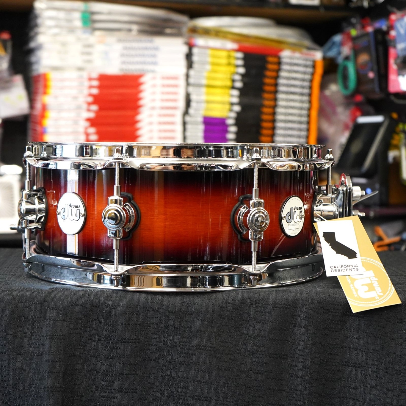 DW Design Series 13'' Pure Maple Snare Drum - Tobacco Burst Lacquer | 5x13''