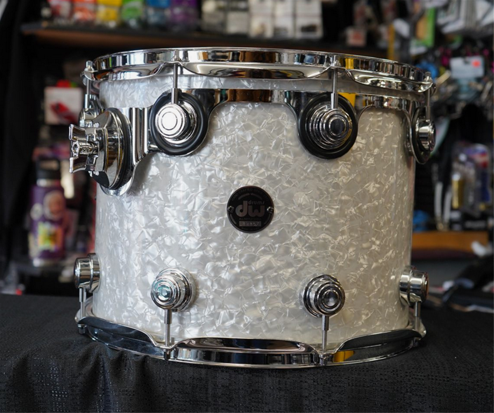 USED - DW USA Collectors Series 14" Maple Standard Tom w/ Rings & Mount - Vintage Classic Marine Pearl | 11x14"