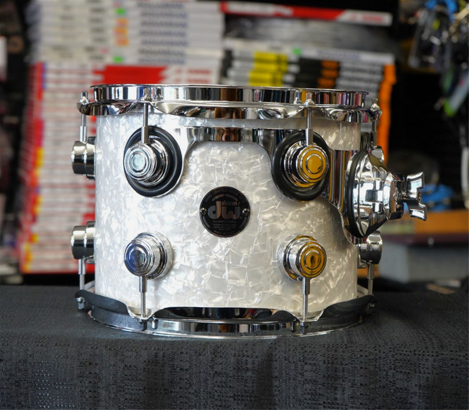 USED - DW USA Collectors Series 10" Maple Standard Tom w/ Rings & Mount - Vintage Classic Marine Pearl | 8x10"