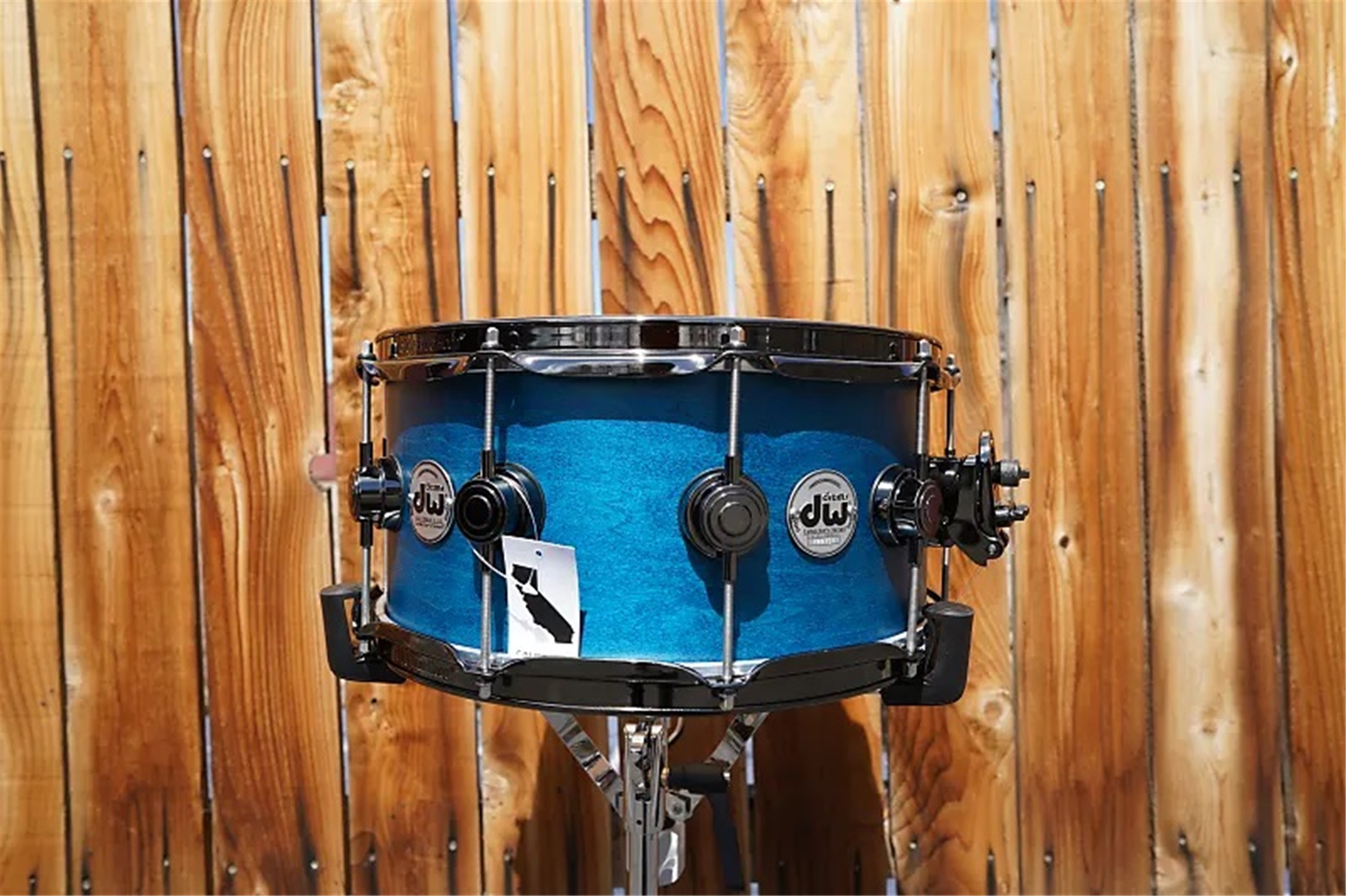DW USA Collectors Series - Azure Satin Oil - 6.5 x 14" Maple Snare Drum w/ Black Nickel Hdw. 