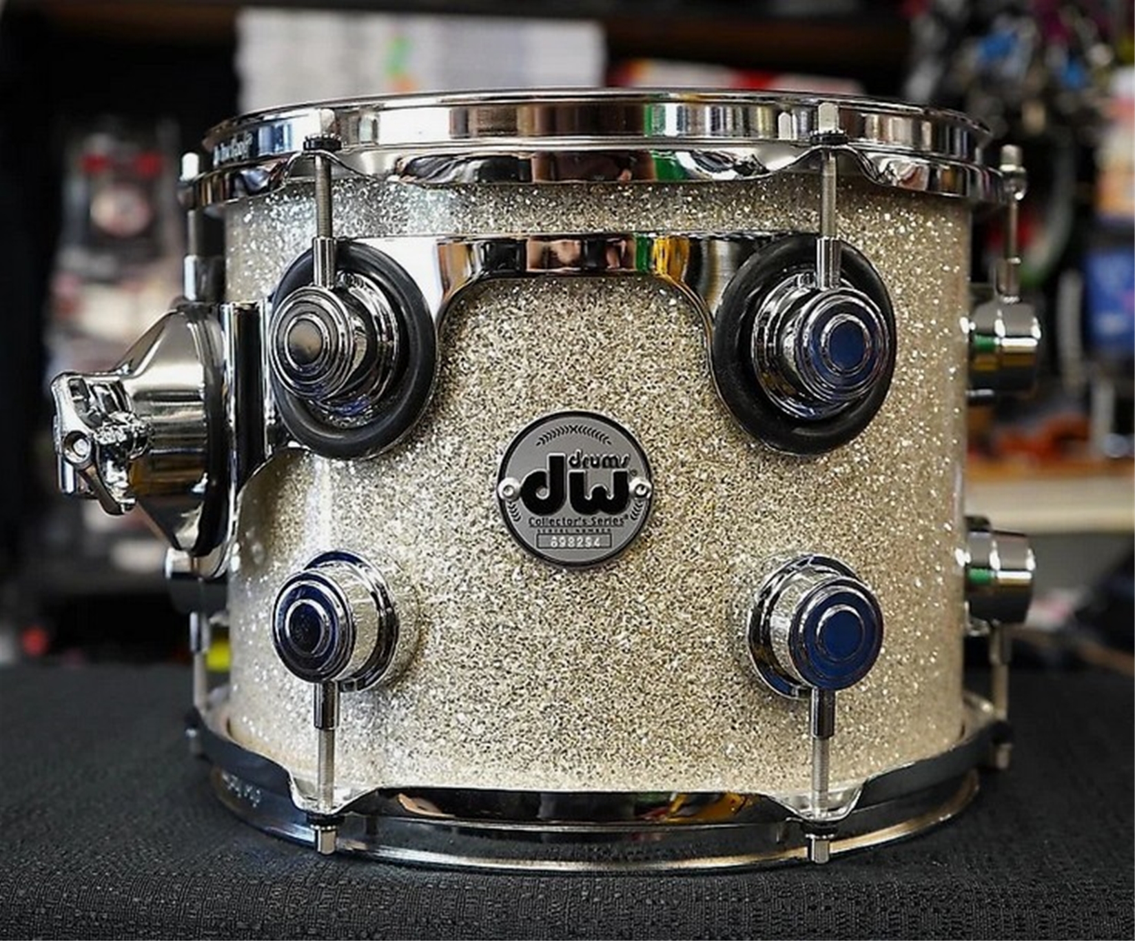 DW USA Collectors Series 10" Pure Maple Tom - Broken Glass Sparkle/FP | 8 x 10"