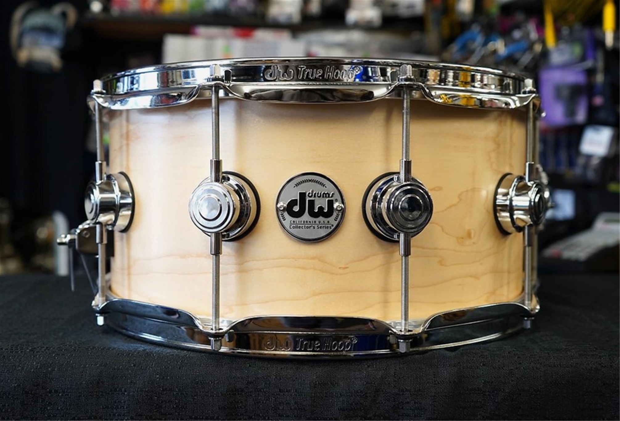 DW USA Collectors Series 6.5x14" Pure Maple SSC Shell With Ring's Snare Drum - Natural Satin Oil w/ Chrome Hardware | DRX26514SSC