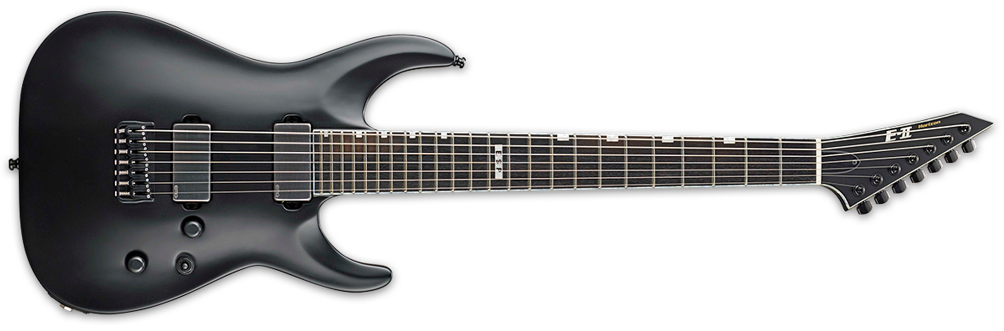 ESP E-II Horizon NT-7B Hipshot Black Satin 7-String Electric Guitar  