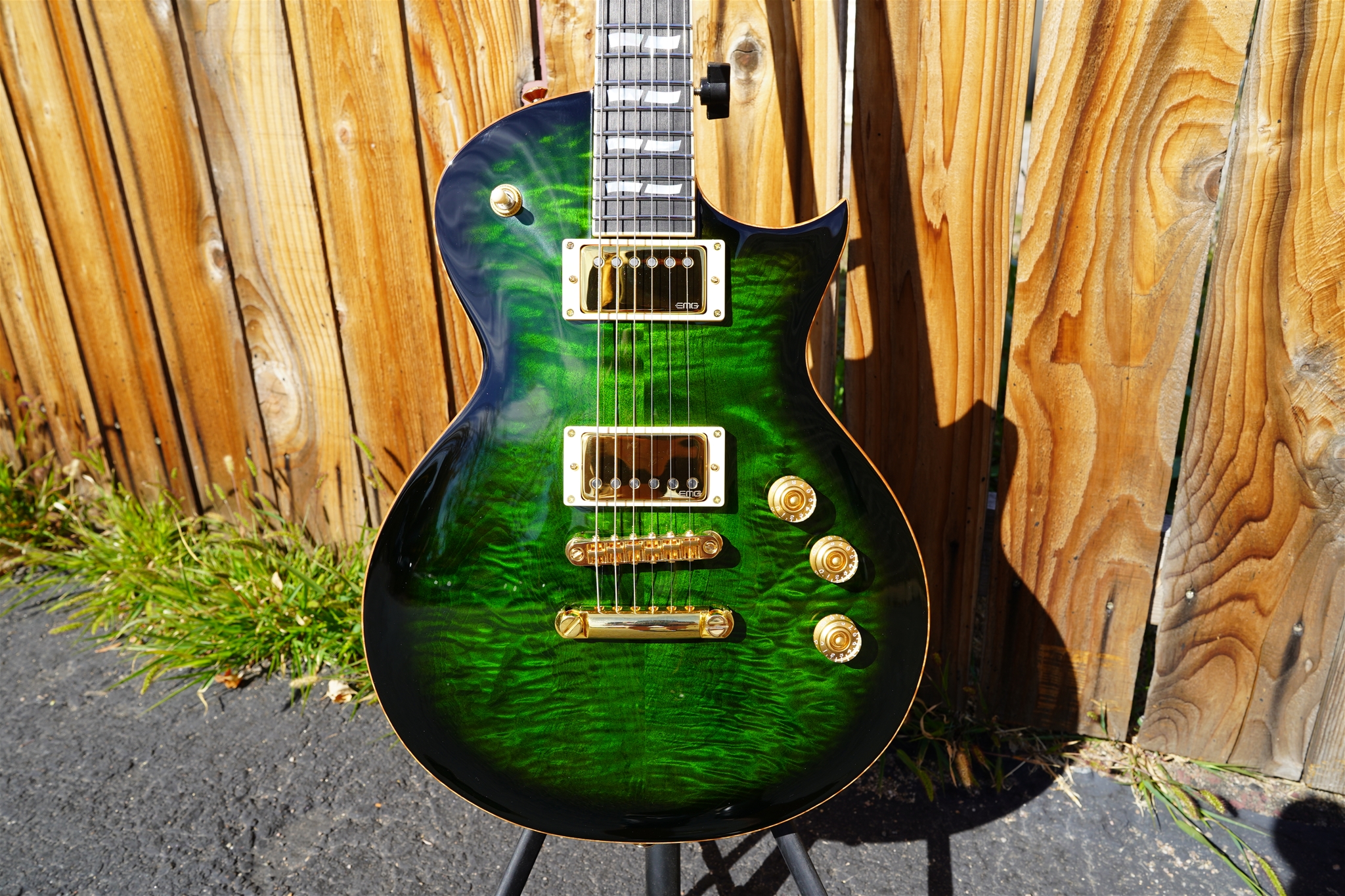 	ESP USA Eclipse Dark Green Sunburst 6-String Electric Guitar 
