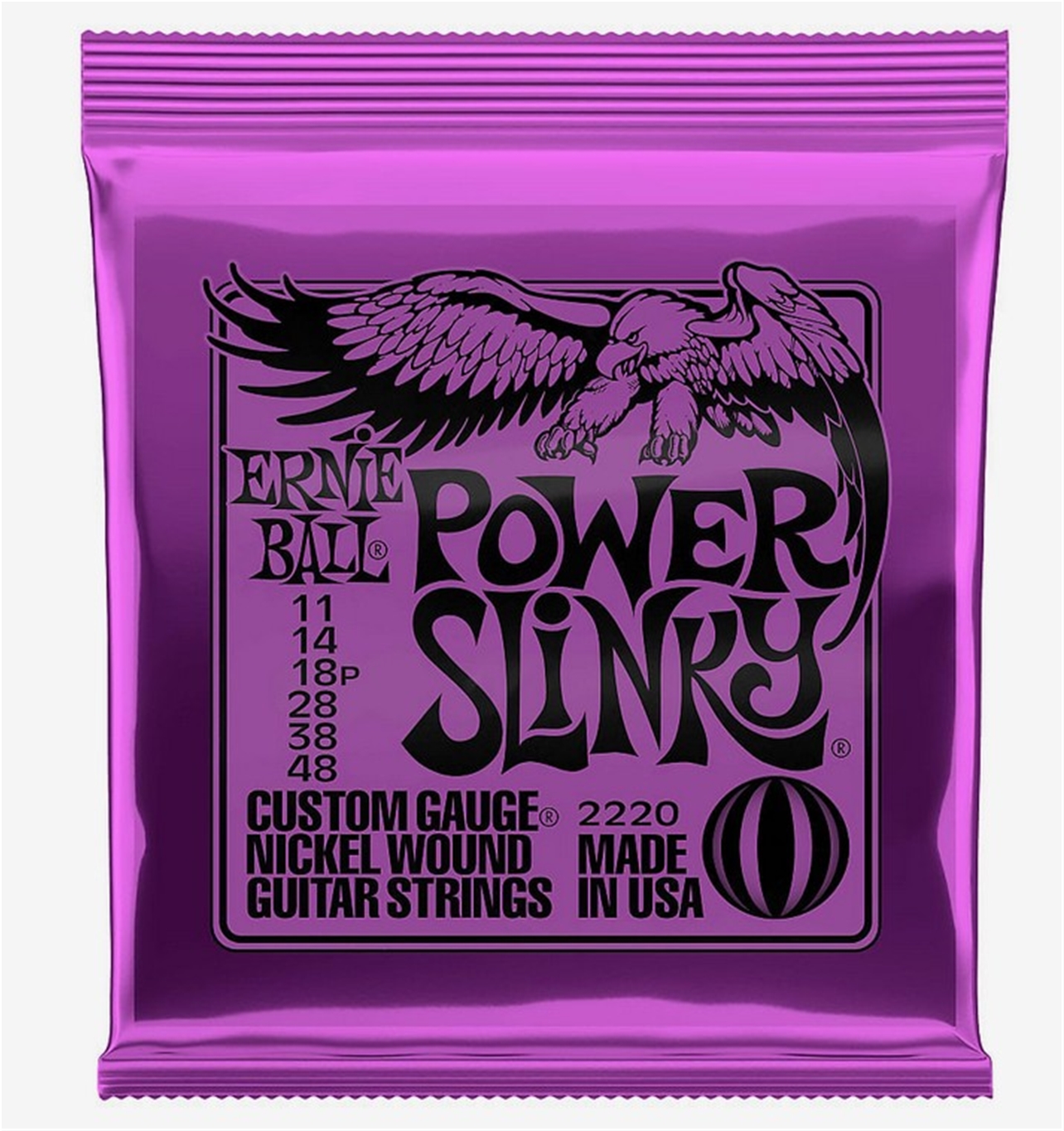 Ernie Ball Power Slinky Nickel Wound Electric Guitar Strings 11-48 Gauge