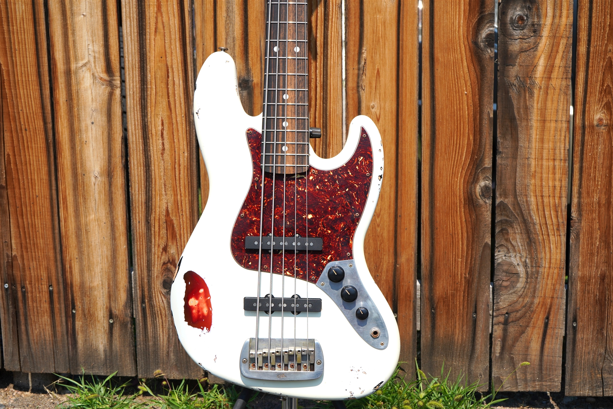G&L USA Custom Shop JB-5 Nitro Olympic White over 3-Tone SB 5-String Electric Bass Guitar 2025