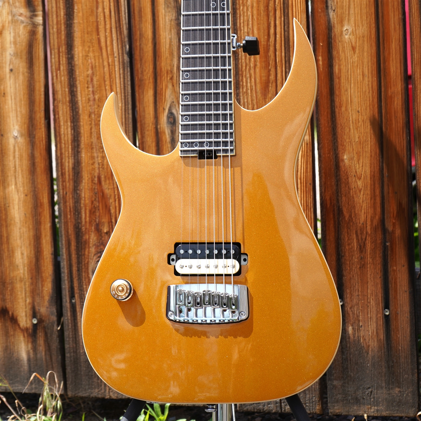 Schecter DIAMOND SERIES Keith Merrow Gold Top Left Handed 7-String Electric Guitar w/ Case