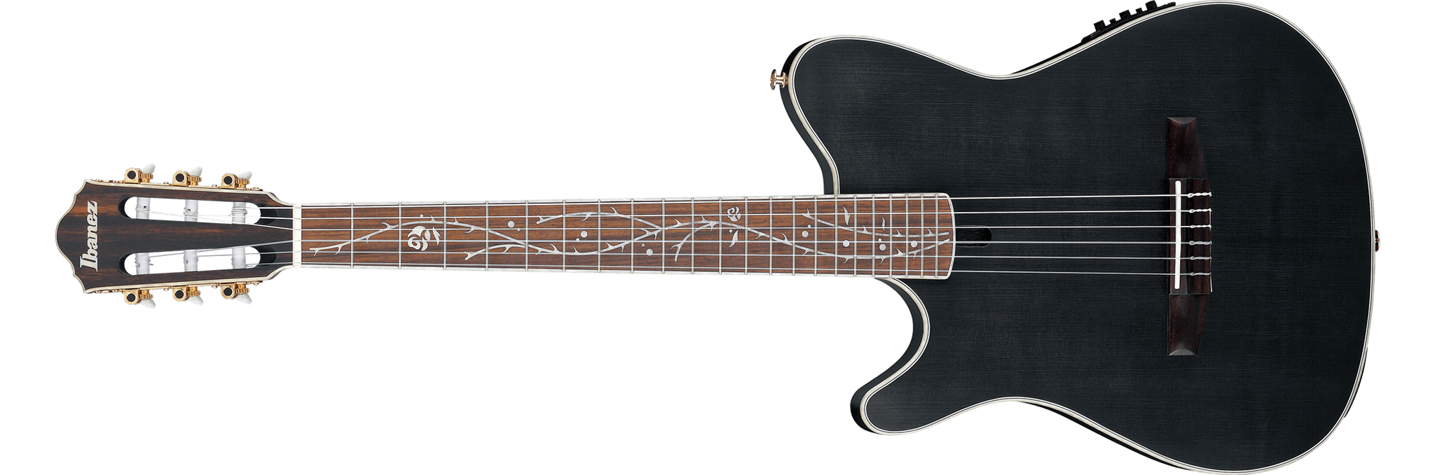 Ibanez Signature TOD10NL TKF - Transparent Black Flat Left Handed 6-String Classical Electric Guitar
