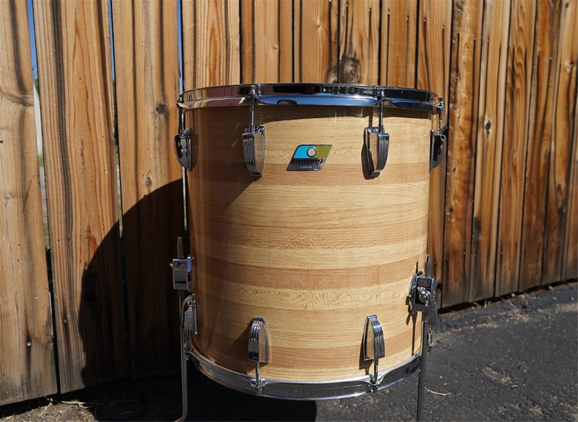 USED - 1971 Ludwig USA 16 x 16" Maple Floor Tom w/ Classic Legs - Butcher Block Wrap 
